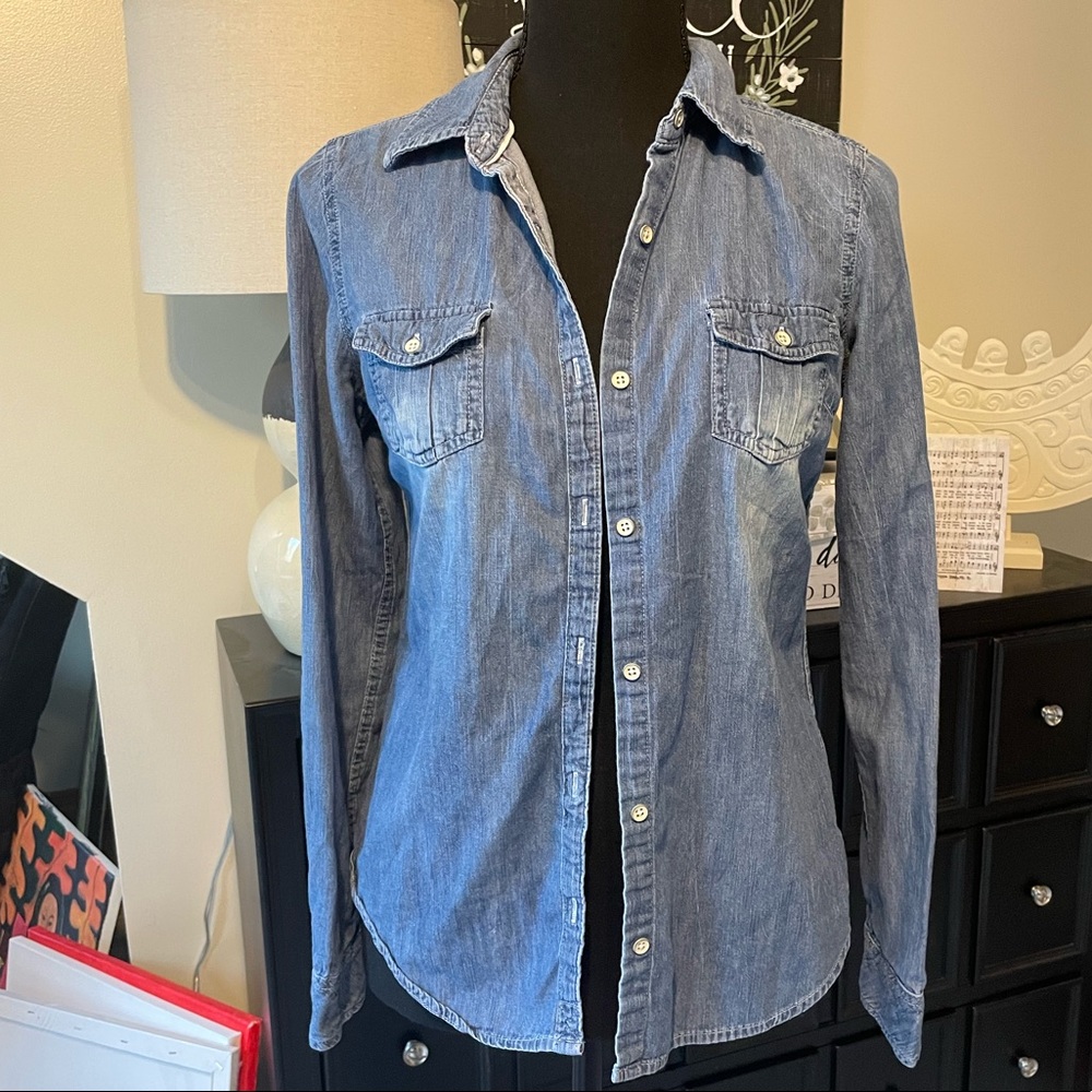 Denim style button down